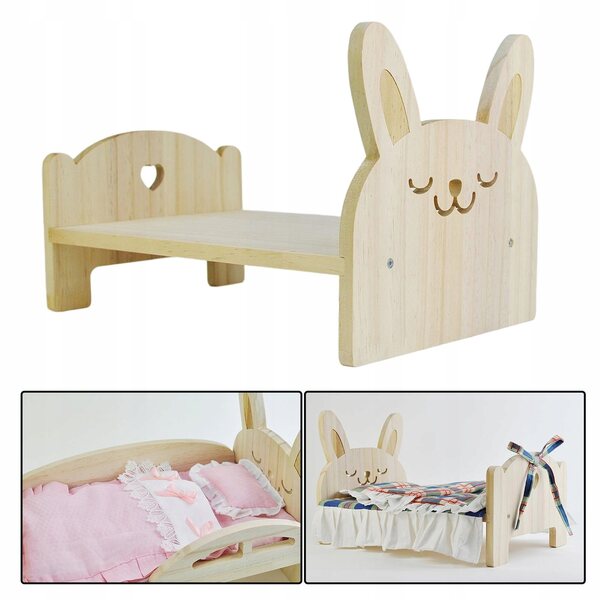 Mini casa per bambole in legno scala 1:6 con lettino decorativo per cameretta