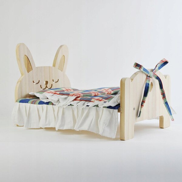 Mini casa per bambole in legno scala 1:6 con lettino decorativo per cameretta