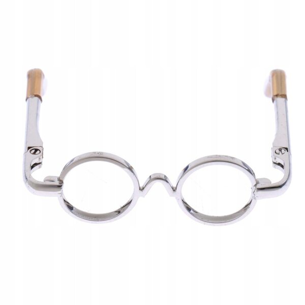 Vintage Okrągłe Okulary Dla 1/6 BJD LUT LATIDOLL Lalki Srebrne