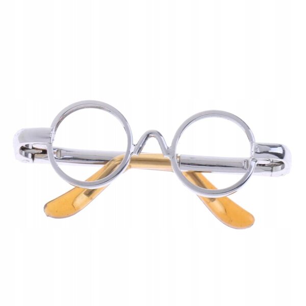 Vintage Okrągłe Okulary Dla 1/6 BJD LUT LATIDOLL Lalki Srebrne