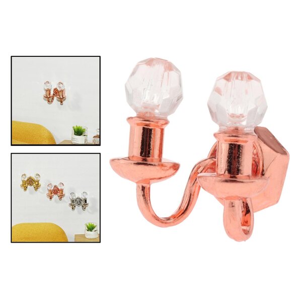 Retro 1:12 Dollhouse Lamp Tiny Study Room Ganek Dekoracja Rekwizyty różowe złoto