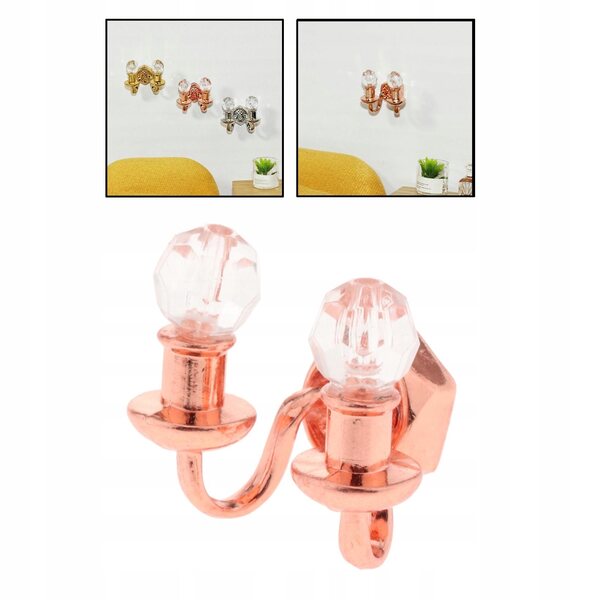 Retro 1:12 Dollhouse Lamp Tiny Study Room Ganek Dekoracja Rekwizyty różowe złoto