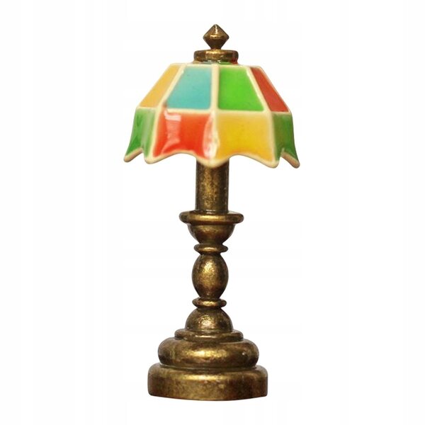 Mini lampada da tavolo per casa delle bambole 1:12 decorazione dettagliata e colorata