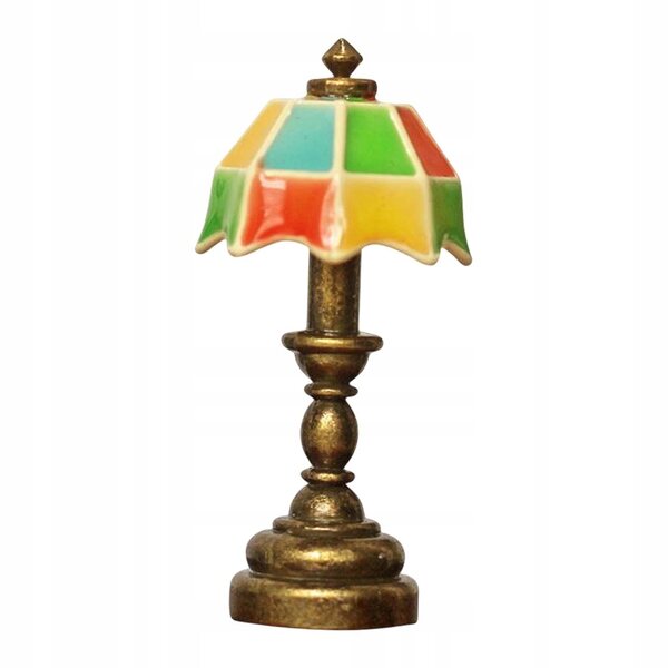 Mini-Puppenhaus-Tischlampe 1:12, detaillierte und farbenfrohe Dekoration