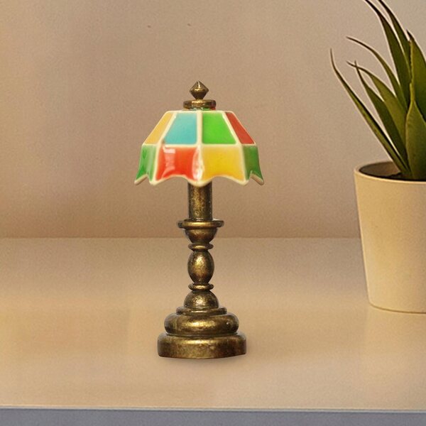 Mini-Puppenhaus-Tischlampe 1:12, detaillierte und farbenfrohe Dekoration