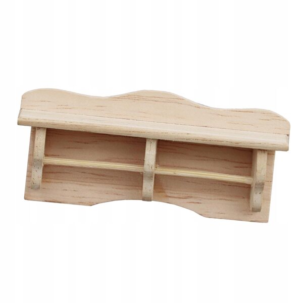 Miniatura Mensola da Parete in Legno per Casa delle Bambole 1/12 Non Verniciata