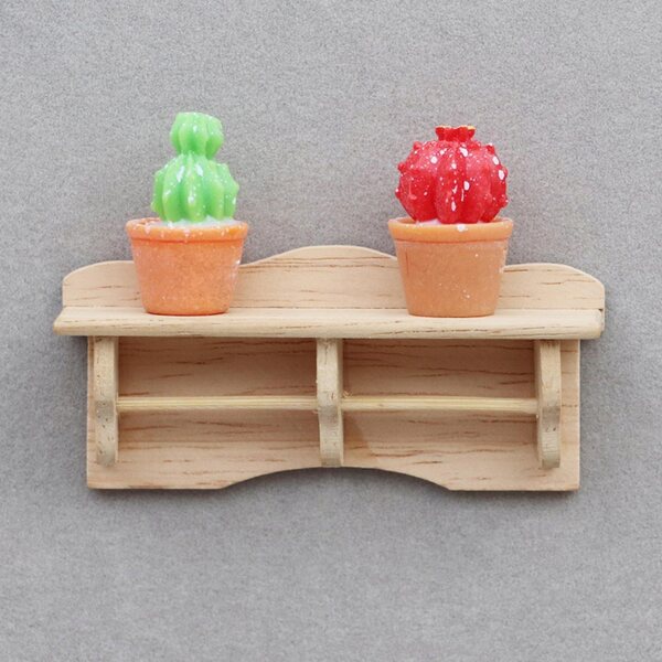 Miniatuur houten wandplank voor poppenhuis 1/12 ongeverfd