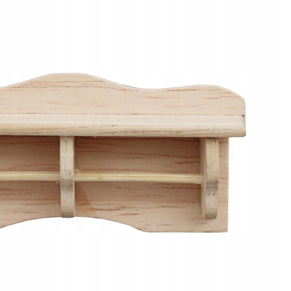 Miniatuur houten wandplank voor poppenhuis 1/12 ongeverfd