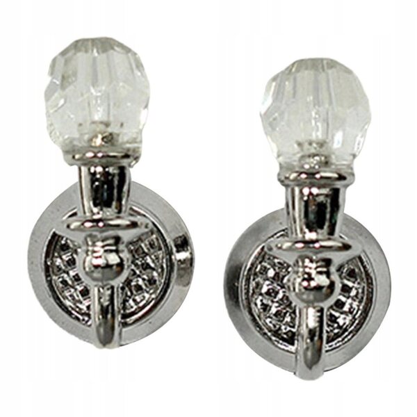 Mini lampade LED da parete per casa delle bambole 1:12 set 2 pezzi argento