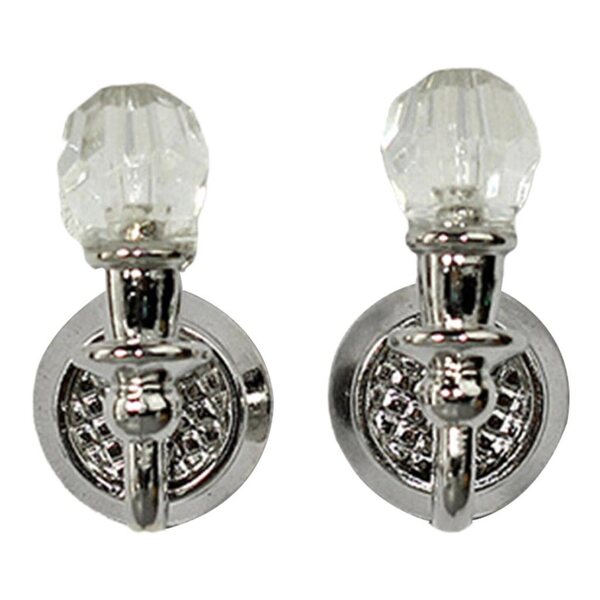 Mini lampade LED da parete per casa delle bambole 1:12 set 2 pezzi argento