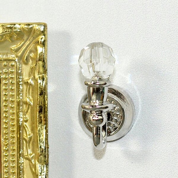 Mini lampade LED da parete per casa delle bambole 1:12 set 2 pezzi argento