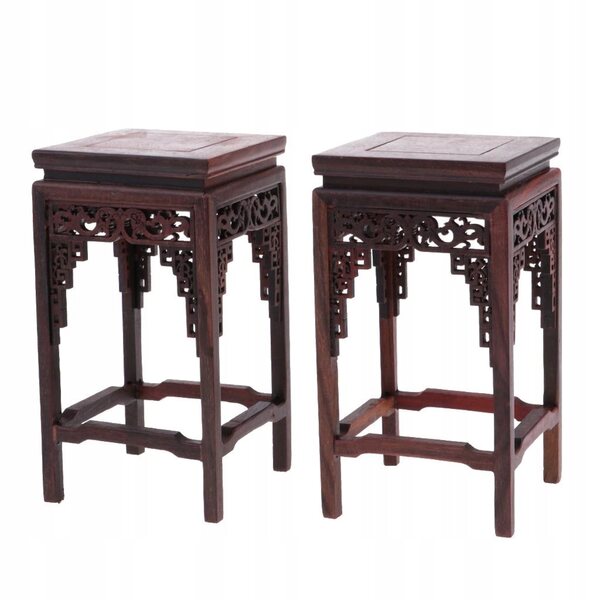 Handmade 1/6 End Tea Table Chairs Set, Vintage chiński styl, domek dla lalek
