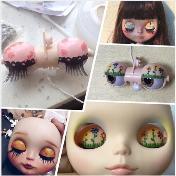 Augen- und Augenlidmechanismus für Blythe 12 Zoll Dark Tanned Dolls