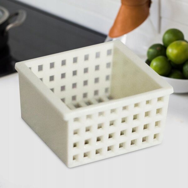 Mini weißer Korb für Puppenhaus 1:12 Küchenspüle Zubehör