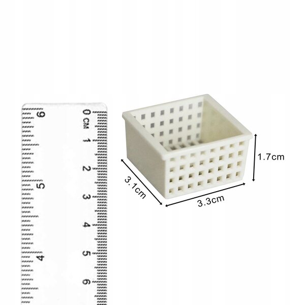 Mini weißer Korb für Puppenhaus 1:12 Küchenspüle Zubehör