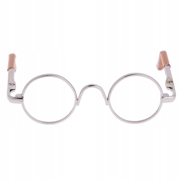 Lunettes rondes rétro pour poupées 1/3 BJD SD DZ avec monture argentée