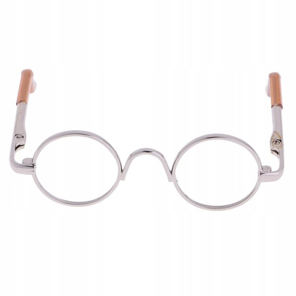 Lunettes rondes rétro pour poupées 1/3 BJD SD DZ avec monture argentée