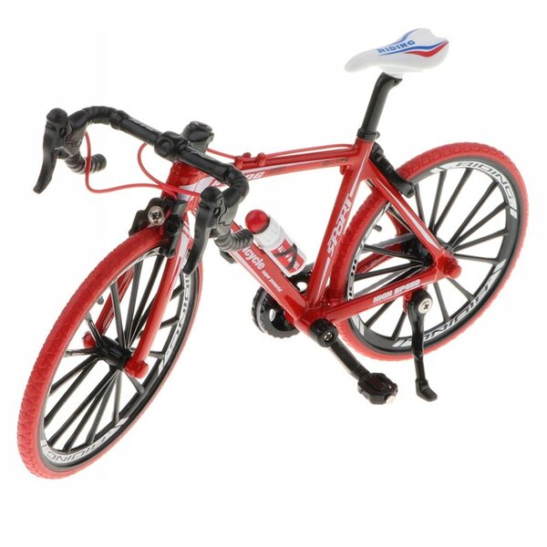 Holzfahrradmodell im Maßstab 1:10 – rotes handgefertigtes Spielzeug
