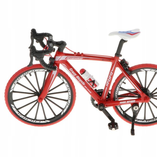 Holzfahrradmodell im Maßstab 1:10 – rotes handgefertigtes Spielzeug