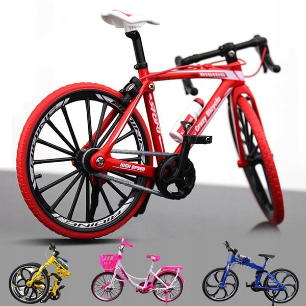 Holzfahrradmodell im Maßstab 1:10 – rotes handgefertigtes Spielzeug