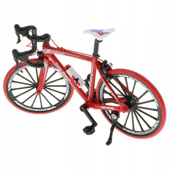 Holzfahrradmodell im Maßstab 1:10 – rotes handgefertigtes Spielzeug