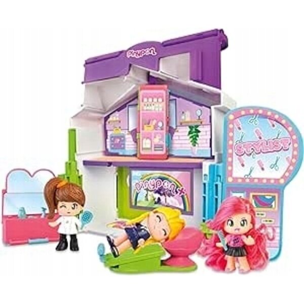 Pinypon Puppenhaus 3 in 1 – Schule, Wohnzimmer und Küche 40 cm