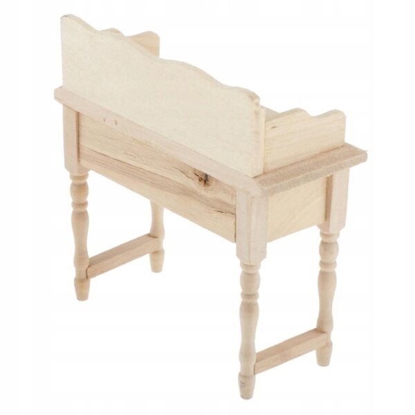 Holzschminktisch 1/12 Möbel für ein Puppenhaus, Naturholz