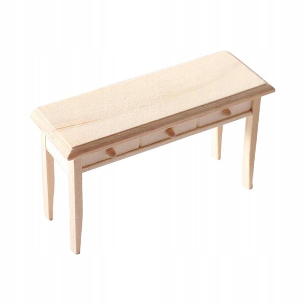 1:12 Puppenhaus-Möbelset aus Massivholz mit Schreibtisch