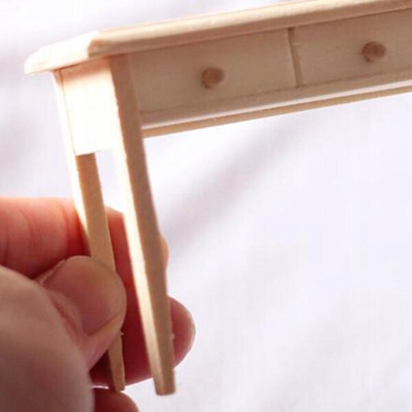 1:12 Puppenhaus-Möbelset aus Massivholz mit Schreibtisch