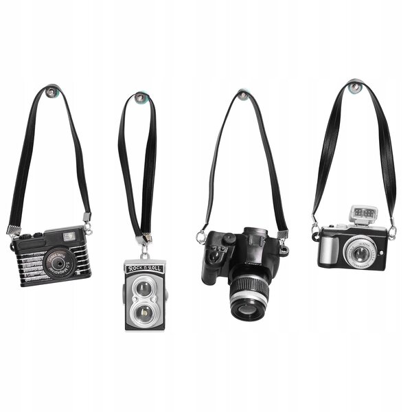 Mini fotocamere per bambole set 4 pezzi con suono e flash, decorazione realistica