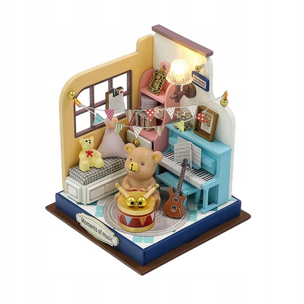 DIY Miniatura Casa delle Bambole con Luci LED e Arredi in Legno 3D