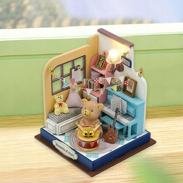 DIY Miniatura Casa delle Bambole con Luci LED e Arredi in Legno 3D