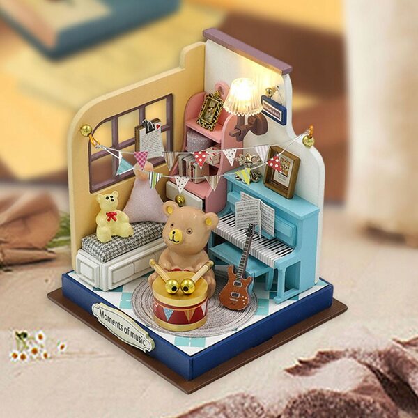 DIY Miniatura Casa delle Bambole con Luci LED e Arredi in Legno 3D