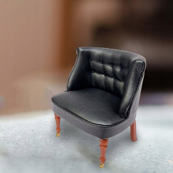 1/12 Holzsofa-Miniatur für Puppenhaus, elegantes schwarzes Accessoire