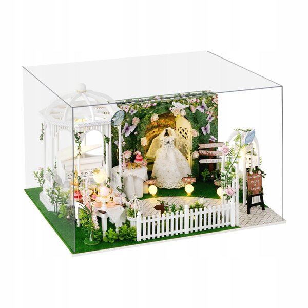 DIY-Puppenhausmöbel-Set im französischen Stil mit Lichtern und Musik