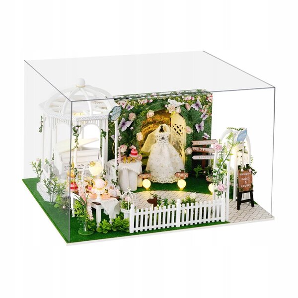DIY-Puppenhausmöbel-Set im französischen Stil mit Lichtern und Musik