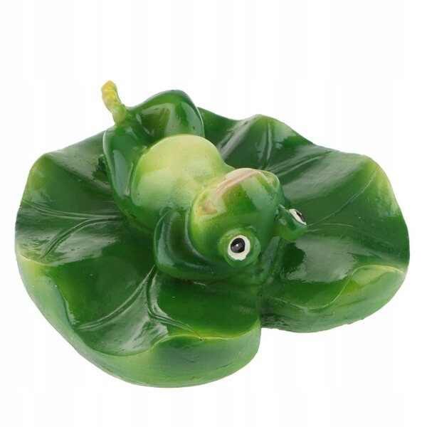 Rana galleggiante in resina per decorazione dell'acqua del laghetto da giardino 12x12,5 cm
