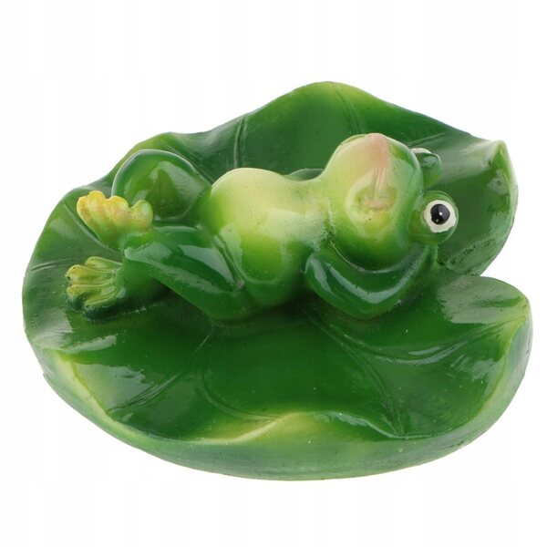 Rana galleggiante in resina per decorazione dell'acqua del laghetto da giardino 12x12,5 cm