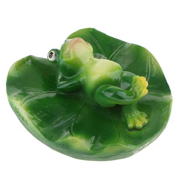 Rana galleggiante in resina per decorazione dell'acqua del laghetto da giardino 12x12,5 cm