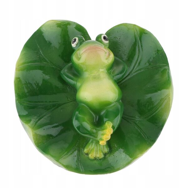 Rana galleggiante in resina per decorazione dell'acqua del laghetto da giardino 12x12,5 cm