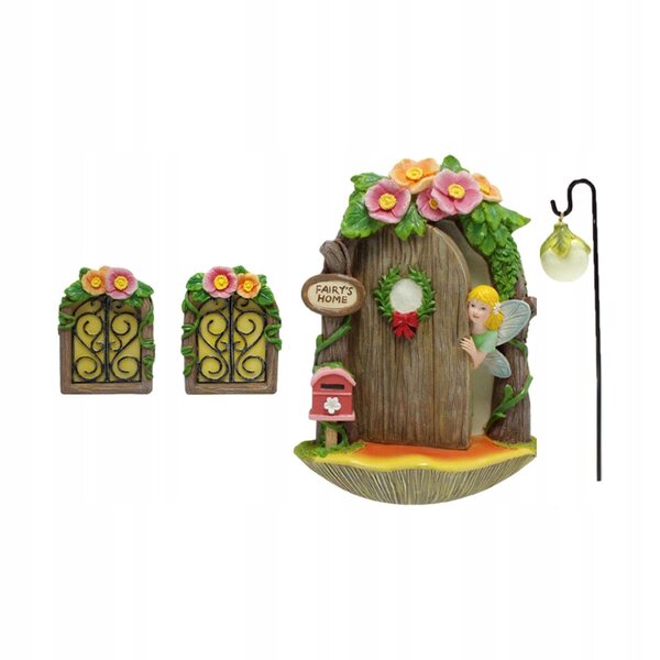 Sprookjesachtige decoratieset voor bomen, deuren, ramen en tuinlantaarn