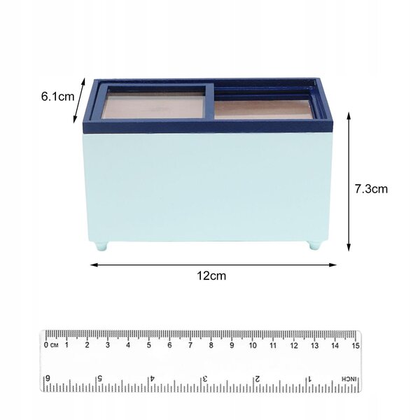 Miniatura congelatore per casa delle bambole in legno e PVC scala 1:12