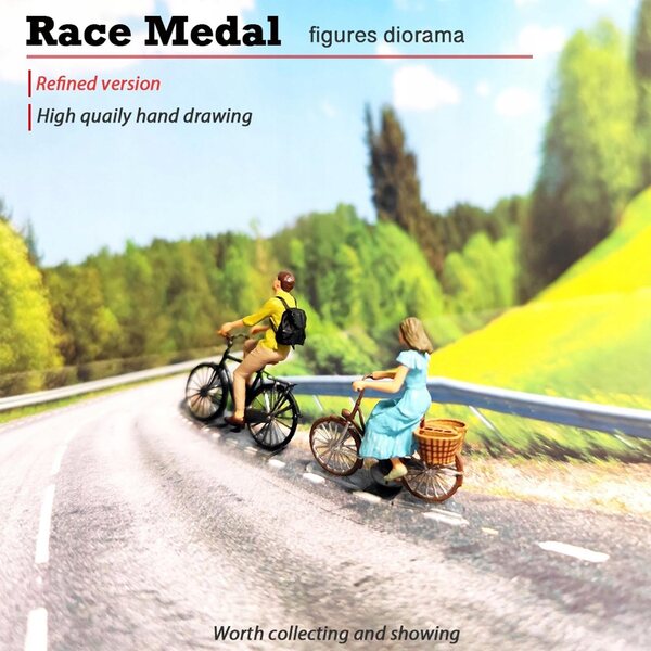 Figure Miniature 1:64 Persone Realistiche per Diorama e Modellismo Blu e Verde