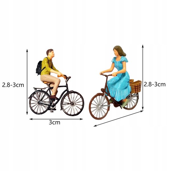 Figure Miniature 1:64 Persone Realistiche per Diorama e Modellismo Blu e Verde