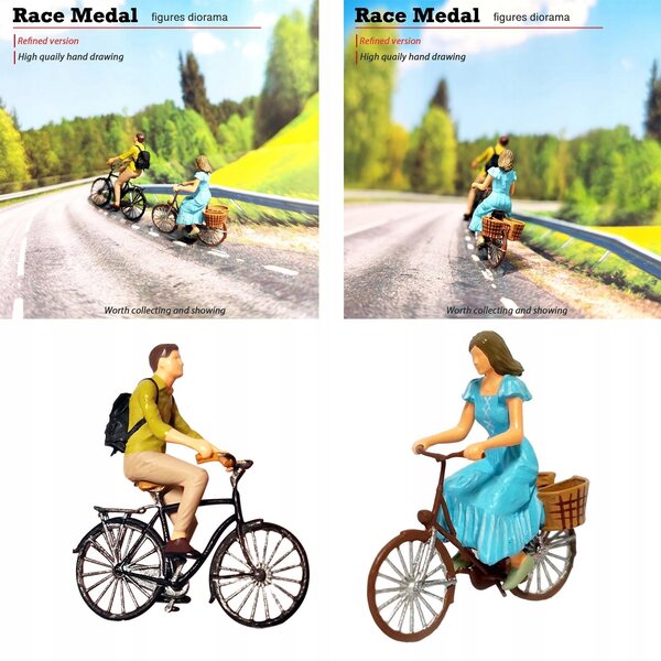 Figure Miniature 1:64 Persone Realistiche per Diorama e Modellismo Blu e Verde
