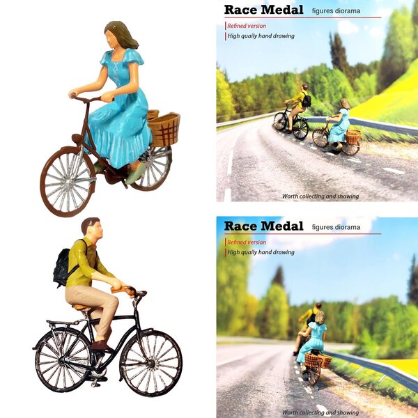 Figure Miniature 1:64 Persone Realistiche per Diorama e Modellismo Blu e Verde