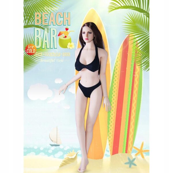 1:6 Schwarzes Bikini-Set für 12 Zoll große weibliche Figur – Action-Kleidung