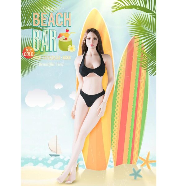 1:6 Schwarzes Bikini-Set für 12 Zoll große weibliche Figur – Action-Kleidung