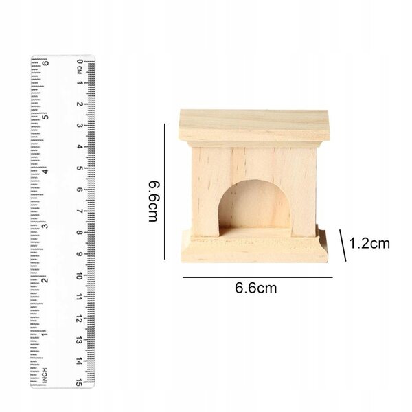 Mini-Holzkamin für Puppenhäuser im Maßstab 1:12 – dekoratives Zubehör