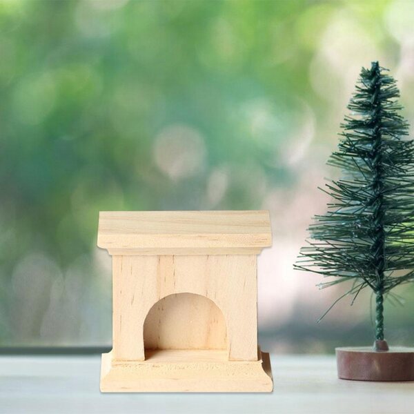 Mini-Holzkamin für Puppenhäuser im Maßstab 1:12 – dekoratives Zubehör
